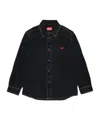 Diesel 로고 자수 데님 셔츠 In Black