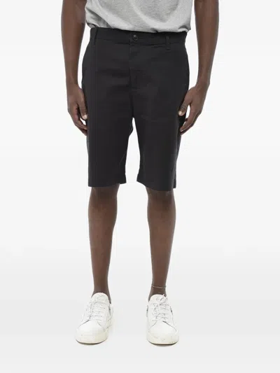 Diesel Embroidered-logo Stretch-cotton Shorts In Black