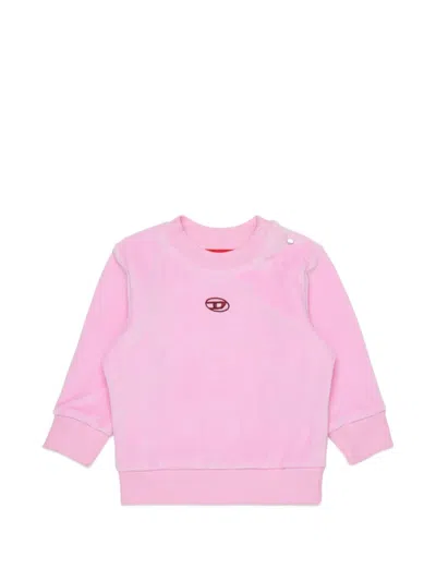 Diesel Babies' Embroidered-logo Sweatshirt In Pink