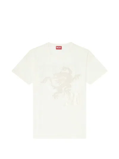 Diesel Embroidered-patch T-shirt In White