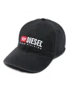Diesel Wash-div-corry Adjustable Curved Brim Hat In Black