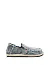Diesel D-lukas-espadrille Loafers In Distressed Denim In Blue