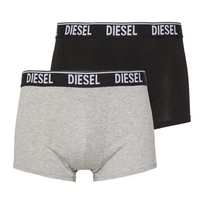 Diesel Essential Dual-tone Boxer Briefs Set In Gray