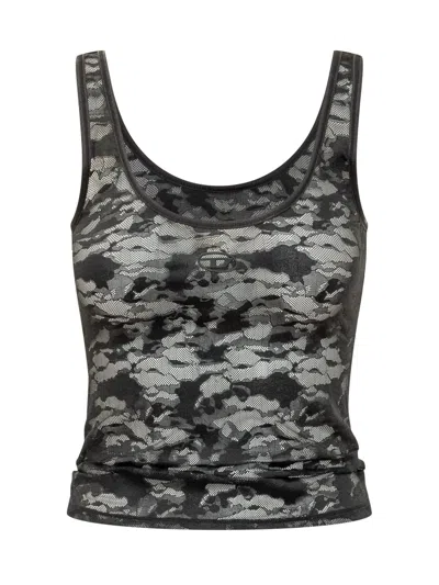 Diesel Essential Mini Tank Top In Nero