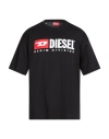 Diesel Essentials Man T-shirt Black Size L Cotton In Multi