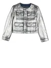 Diesel Evelop Metallic Denim Jacket In Silver