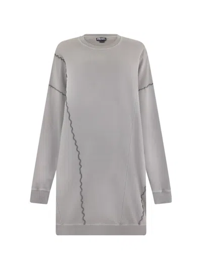 Diesel Exposed-seam Mini Dress In Gray