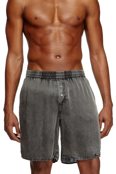 Diesel Extra-long Boxer Shorts With Denim Effect
