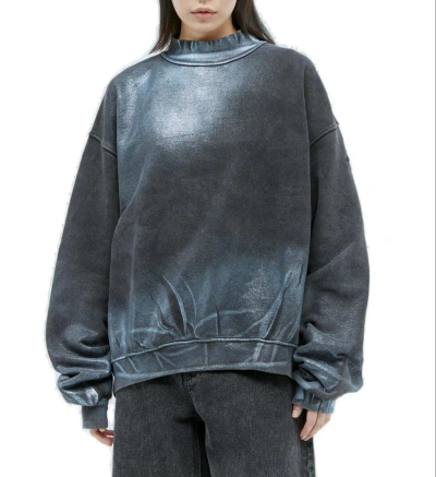 Diesel F-alexan Logo Embroidered Sweatshirt In Gray