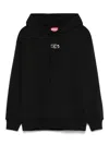 Diesel Logo-embroidered Hoodie In Black
