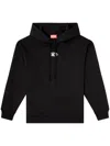 Diesel Logo-embroidered Hoodie In Black