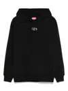 Diesel Logo-embroidered Hoodie In Black