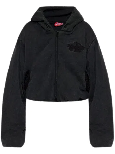Diesel De-kiddo Denim Bomber Jacket In Black