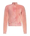 Diesel F-kinigli Zip-up Cropped Sweatshirt In Pink