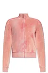 Diesel F-kinigli Zip-up Cropped Sweatshirt In Pink