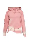 Diesel Hoodie With Destroyed Peel-off Effect In Pink