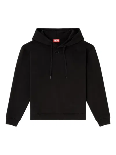 Diesel F-normy Logo-embroidery Hoodie In Black
