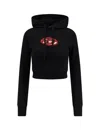 Diesel F-slimmy Cotton Blend Sweatshirt In Black