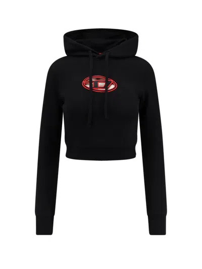 Diesel F-slimmy Cotton Blend Sweatshirt In Black