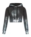 Diesel F-slimmy Cropped Hoodie In Black