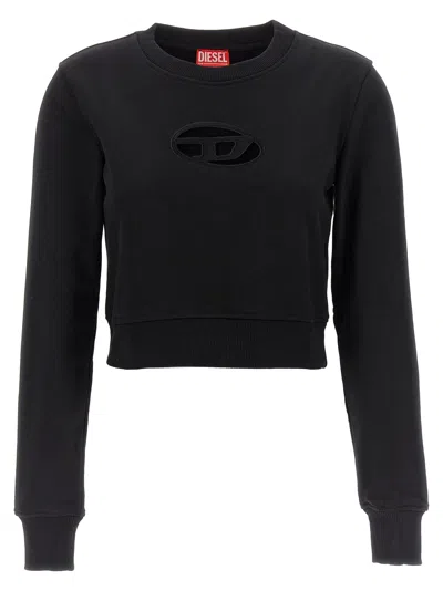 Diesel F-slimmy Cropped Sweatshirt Black