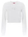 Diesel F-slimmy Cropped Sweatshirt In White