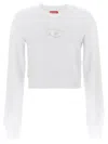 Diesel F-slimmy Cropped Sweatshirt In White
