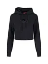 Diesel F-slimmy-hd Cropped Sweatshirt In Black