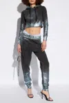 Diesel F-slimmy Cropped Hoodie In Grey