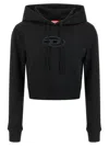 Diesel F-slimmy-hd Cropped Sweatshirt In Black