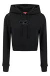 Diesel F-slimmy-hd Cropped Sweatshirt In Black