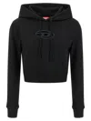 Diesel F-slimmy-hd Cropped Sweatshirt In Black