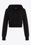 Diesel Hoodie Con Logo Oval D Cut-out In Black