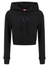 Diesel F-slimmy-hd Cropped Sweatshirt In Black
