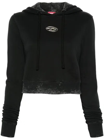 DIESEL `F-SLIMMY-HOOD-P5` CROPPED HOODIE