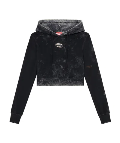 Diesel F-slimmy-hood-p5 Hoodie In Black
