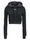 Diesel Oval-d Logo Hooded Cropped Sweatshirt