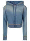 Diesel 'slimmy' Cropped Hooded Sweatshirt In Blu