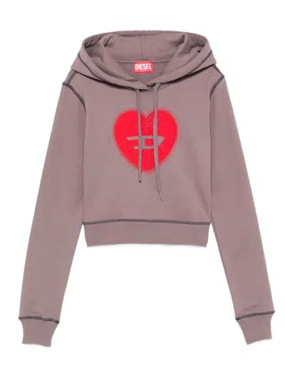 Diesel `f-slimmy-hood-s5` Hooded Sweater In Gray