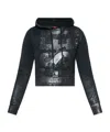 Diesel Cropped Fit F-slimmy-p6 Hoodie With Metallic Effect Print In Black