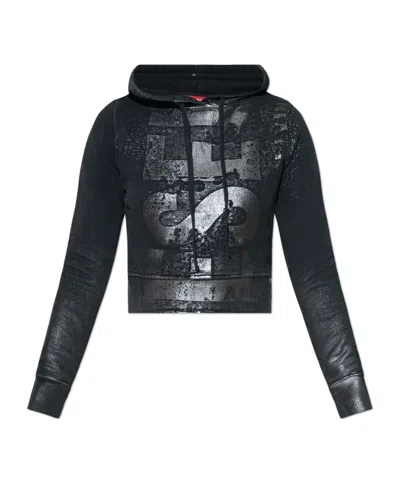 DIESEL DIESEL F-SLIMMY-HOOD-P6 CROPPED HOODIE