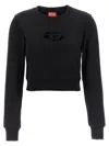 Diesel Jumper With Embroidered Cut-out Logo In Black