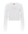 Diesel F-slimmy Cropped Sweatshirt In White
