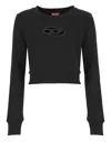 Diesel Black F-slimmy-od Cropped Sweatshirt In Black