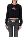Diesel F-slimmy-od Cropped Sweatshirt In Black Rose