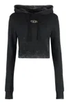 Diesel F-slimmy-p5 Cotton Hoodie In Black