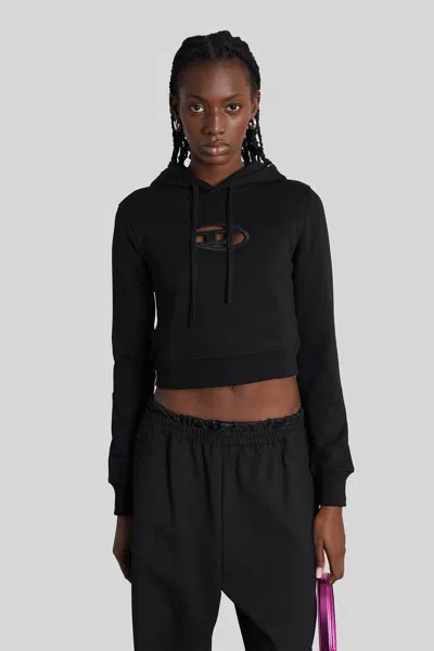 Diesel F-slimy-hood Sweatshirt In Black Cotton