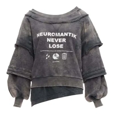 Pre-owned Diesel F Strat Grey Distressed Cotton Neuromatic Never Lose Sweater Xs In Gray