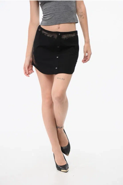 Diesel Fabric O-malvy Miniskirt With Sheer Details