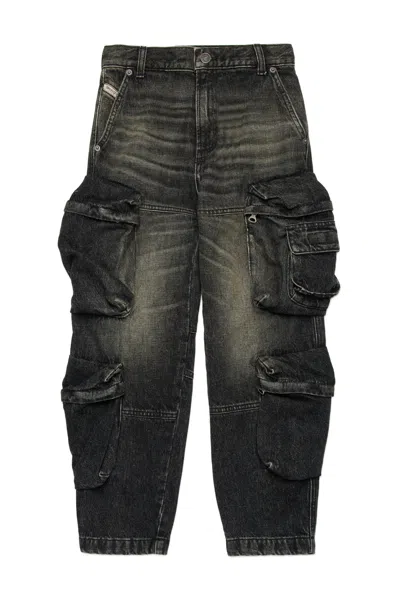 Diesel Kids' Faded Black Straight Jeans